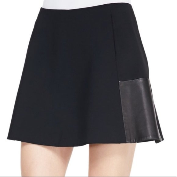 Rag & Bone Montrose Lambskin Leather Panel Mini Black Casual A-line Skirt - Picture 3 of 11